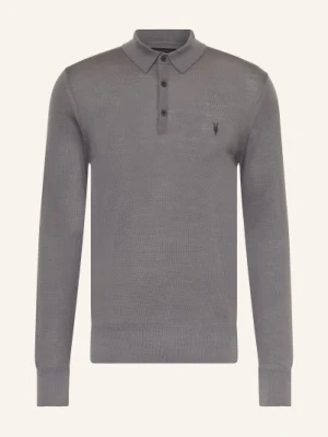 Allsaints Koszulka Polo Z Dzianiny Mode Z Wełny Merino grau