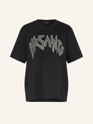 Allsaints Koszulka Zinc Z Kamieniami Ozdobnymi schwarz