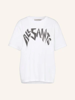 Allsaints Koszulka Zinc Z Kamieniami Ozdobnymi weiss