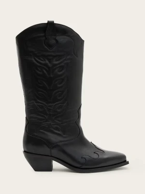 AllSaints kowbojki skórzane DOLLY BOOT damskie kolor czarny na słupku W063FC