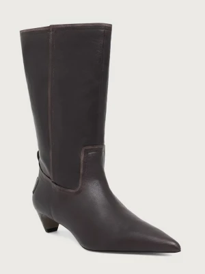 AllSaints kozaki na niskim obcasie damskie skórzane Veda Boot brązowy