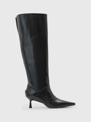 AllSaints kozaki ODYSSEY LOW BOOT damskie kolor czarny na szpilce W019FD