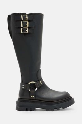 AllSaints kozaki skórzane Jade Biker Boot damskie kolor czarny na platformie W055FB