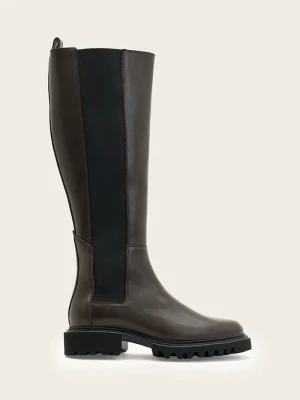 AllSaints kozaki skórzane MAEVE BOOT brązowy