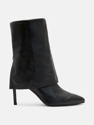 AllSaints kozaki skórzane Odyssey Boot damskie kolor czarny na szpilce W101FB