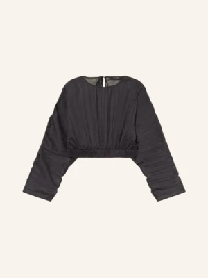 Allsaints Krótka Bluzka Micaela Z Plisami schwarz