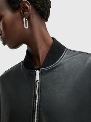 AllSaints kurtka bomber skórzana YARA damska kolor czarny przejściowa W074LB