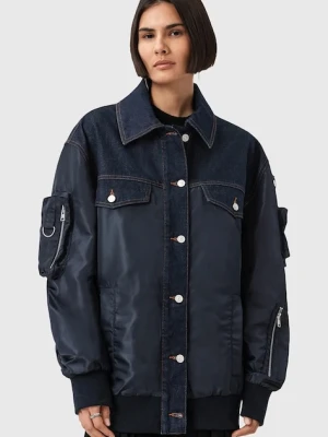 AllSaints kurtka bomber VERITY kolor granatowy przejściowa oversize W024OD