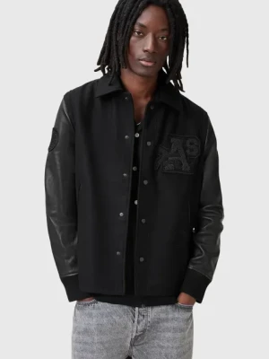 AllSaints kurtka bomber WARRENTON kolor czarny przejściowa M011LC