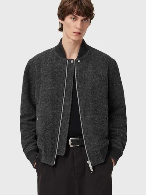 AllSaints kurtka bomber z dodatkiem wełny kolor szary przejściowa M047OD