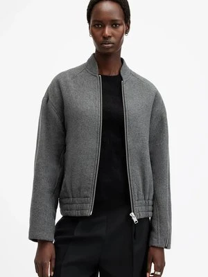 AllSaints kurtka bomber z domieszką wełny HACKNEY kolor szary przejściowa W012OB