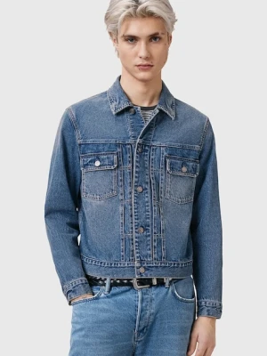 AllSaints kurtka jeansowa bawełniana EXILE kolor niebieski przejściowa M030OC