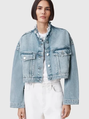 AllSaints kurtka jeansowa bawełniana SONNY kolor niebieski przejściowa oversize W062OC