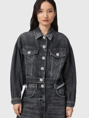 AllSaints kurtka jeansowa BETH kolor czarny przejściowa W033OD