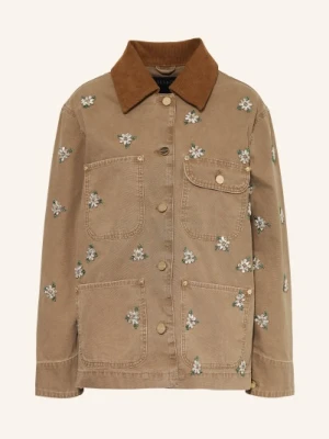 Allsaints Kurtka Jeansowa Bex Z Kamieniami Ozdobnymi beige