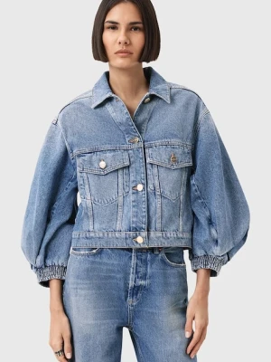 AllSaints kurtka jeansowa LUCA kolor niebieski przejściowa W031OD