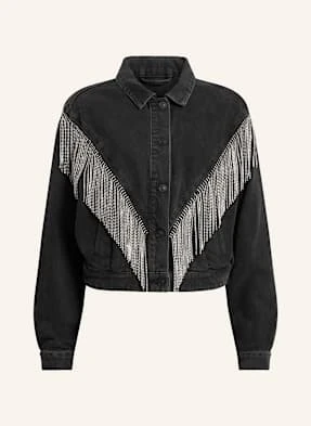 Allsaints Kurtka Jeansowa Marlene Emb Z Ozdobnymi Kamykami schwarz
