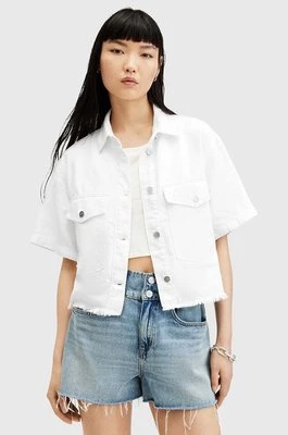 AllSaints kurtka jeansowa TOVE SS DENIM SHIRT kolor biały przejściowy W113PA