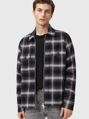 AllSaints kurtka koszulowa BAYO kolor czarny przejściowa M026OD