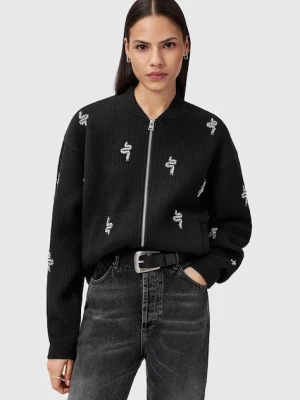 AllSaints kurtka RHEA kolor czarny przejściowa oversize W172JD