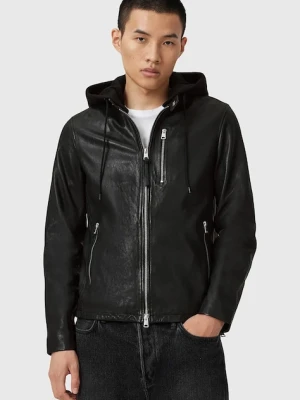 AllSaints kurtka skórzana ASHTON kolor czarny przejściowa M013LD