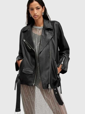 AllSaints kurtka skórzana BILLIE damska kolor czarny przejściowa W091LB