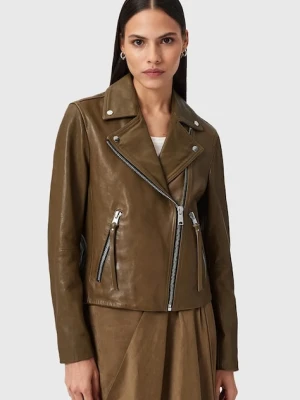AllSaints kurtka skórzana DALBY BIKER damska kolor brązowy W099LB