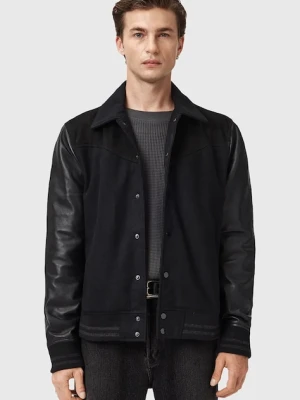AllSaints kurtka skórzana ENDLETON kolor czarny przejściowa M012LC