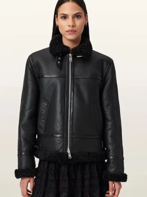 AllSaints kurtka skórzana LOREL damska kolor czarny W069LB