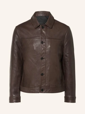 Allsaints Kurtka Skórzana Nates braun CIEMNOBRĄZOWY