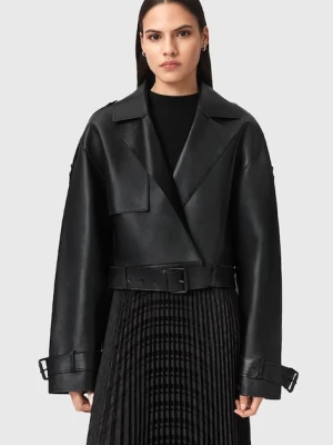 AllSaints kurtka skórzana OPHELIA damska kolor czarny przejściowa oversize W045LB