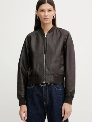 AllSaints kurtka skórzana ORTEN BOMBER JACKET brązowy