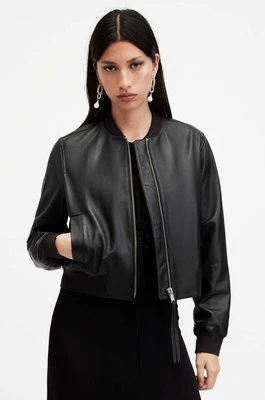 AllSaints kurtka skórzana ORTEN BOMBER JACKET damska kolor czarny przejściowa W072LB