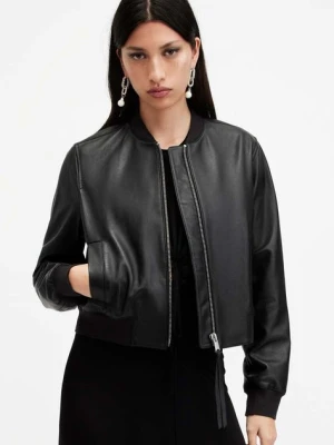 AllSaints kurtka skórzana ORTEN BOMBER JACKET damska kolor czarny przejściowa W072LB