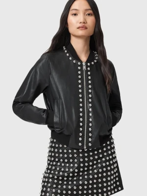 AllSaints kurtka skórzana ORTEN kolor czarny przejściowa W032LD