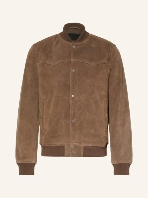 Allsaints Kurtka Skórzana Stafford Bomber braun CIEMNOBRĄZOWY