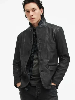 AllSaints kurtka skórzana SURVEY LTHR BLAZER męska kolor czarny przejściowa M061LB