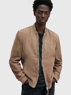 AllSaints kurtka zamszowa KEMBLE męska kolor brązowy przejściowa M067LB