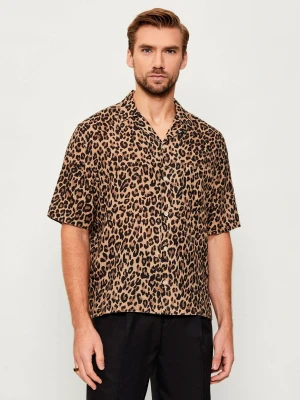 AllSaints Lniana koszula LEOPARDONE | Loose fit