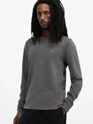 AllSaints longsleeve bawełniany BRACE kolor szary gładki M033JB