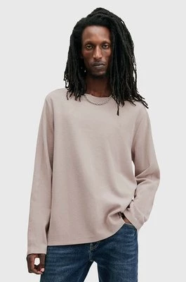 AllSaints longsleeve bawełniany ROWE kolor beżowy gładki M027JB