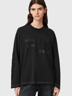 AllSaints longsleeve damski bawełniany UNRULY SUSIE LS TEE czarny