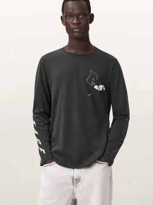 AllSaints longsleeve męski bawełniany UPSTAGED czarny