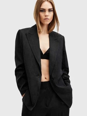 AllSaints marynarka AVERIE TEN BLAZER kolor czarny jednorzędowa gładka W026QC