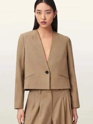 AllSaints marynarka jednorzędowa damska z wełną POPPY