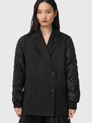 AllSaints marynarka LORNA kolor czarny dwurzędowa gładka W009OD