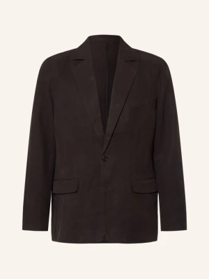 Allsaints Marynarka Marko O Kroju Regular Fit Z Lnu schwarz CIEMNOBRĄZOWY
