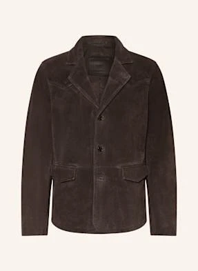 Allsaints Marynarka Skórzana Hornett Slim Fit schwarz