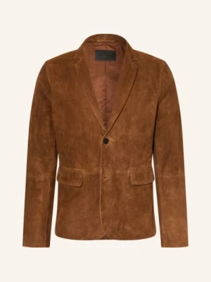 Allsaints Marynarka Skórzana Monet Regular Fit braun