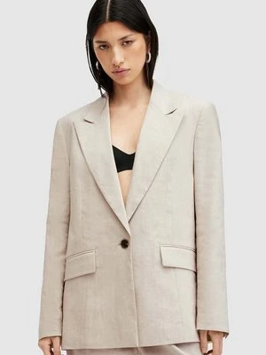 AllSaints marynarka WHITNEY BLAZER kolor beżowy jednorzędowa gładka W016QA